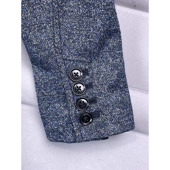 Banana Republic Women 8 Blazer Coat Wool Textured Knit Career Heathered Blue - Picture 13 of 13